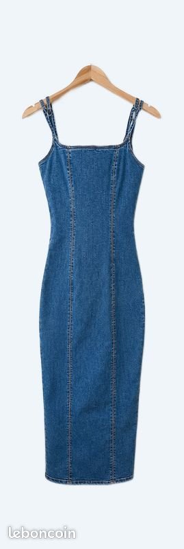 Robe jean taille 38 fiha fente men téli