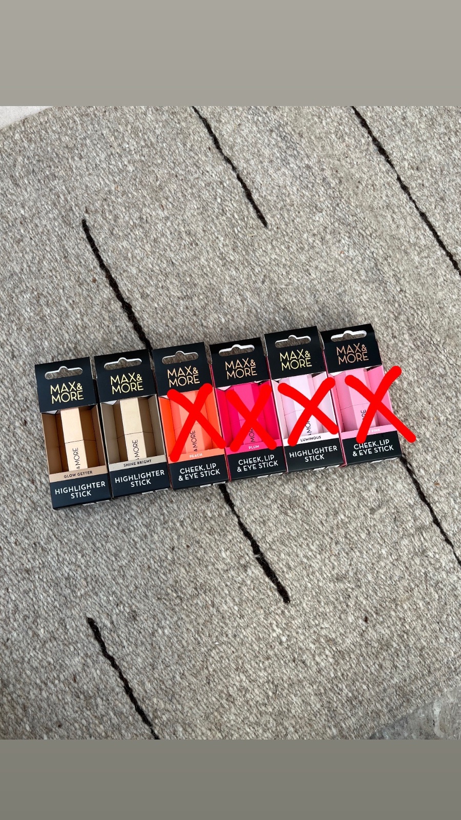 Blush and highlighter Max and more.