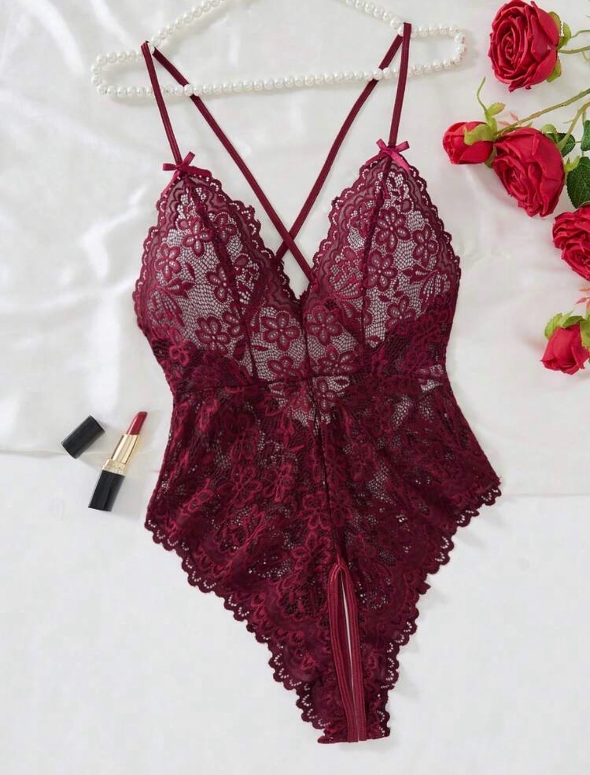 Sexy burgundy lingerie