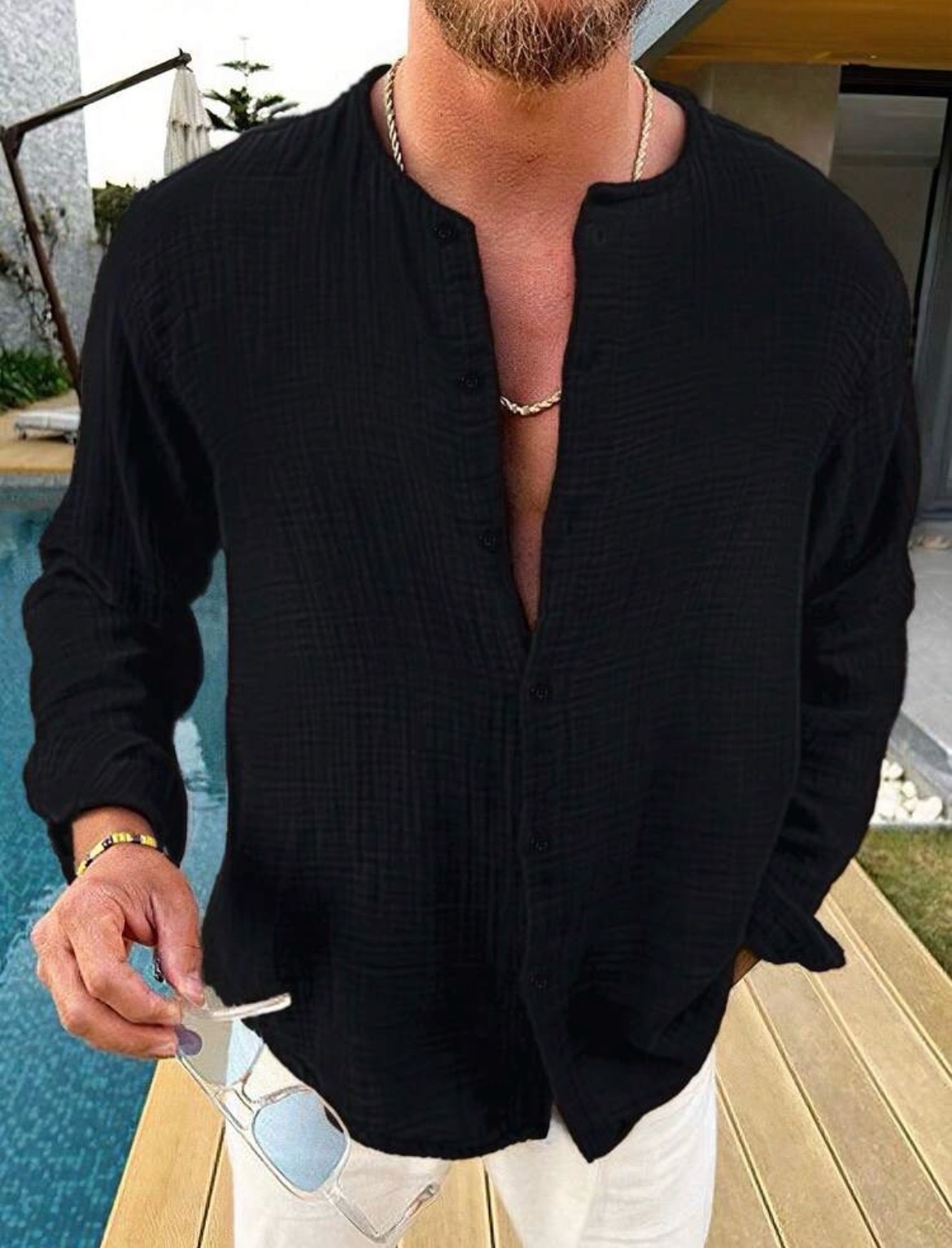 Chemise noire pour homme 
