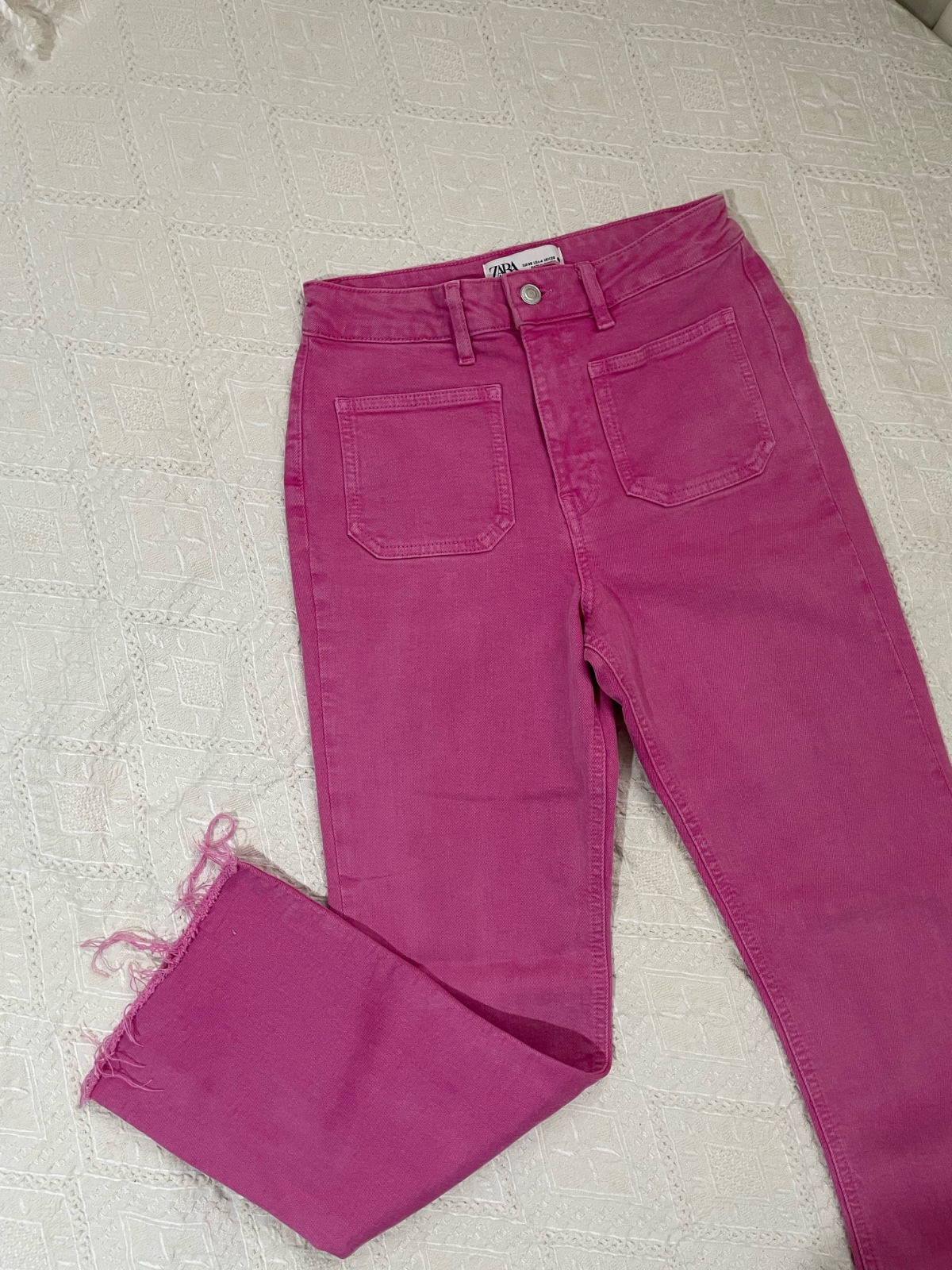 Pantalon Zara jean rose 