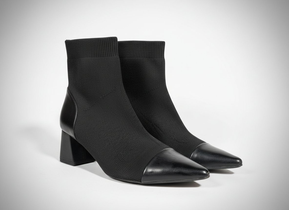 Bottines Chaussettes Noires – Chic & Minimalistes