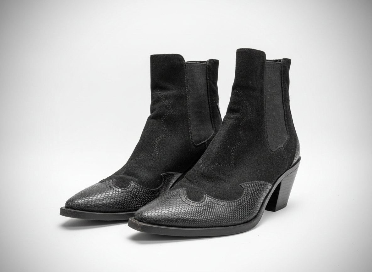 Bottines Style Santiags Noires – Bimatière & Tendance