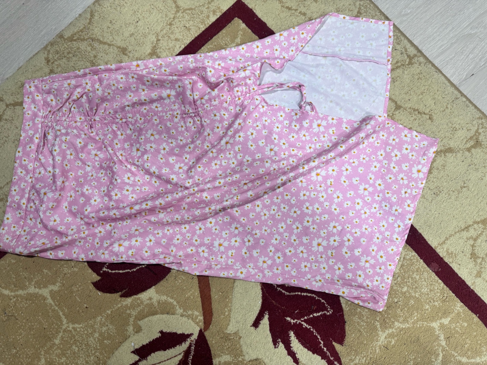 Jupe rose bebe fleuri