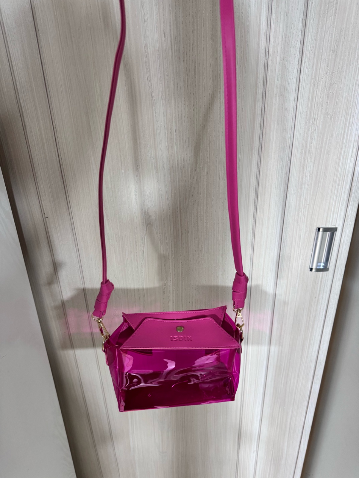 Sac bandoulière transparent fuchsia – mini sac tendance