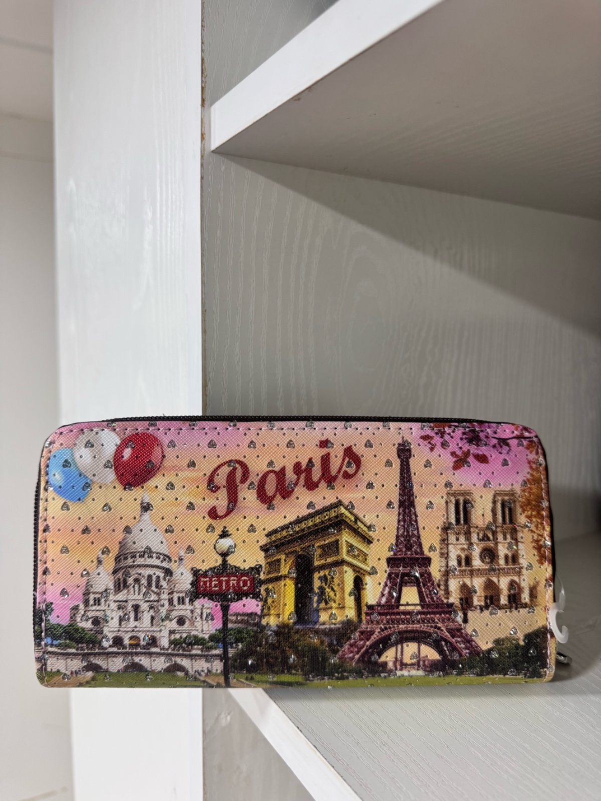 Portefeuille Paris chic avec double zip