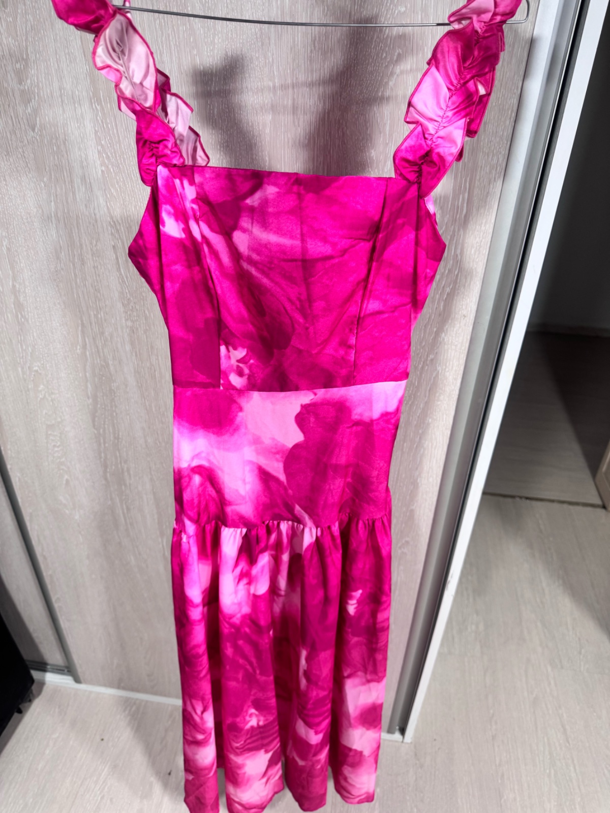 Robe longue rose