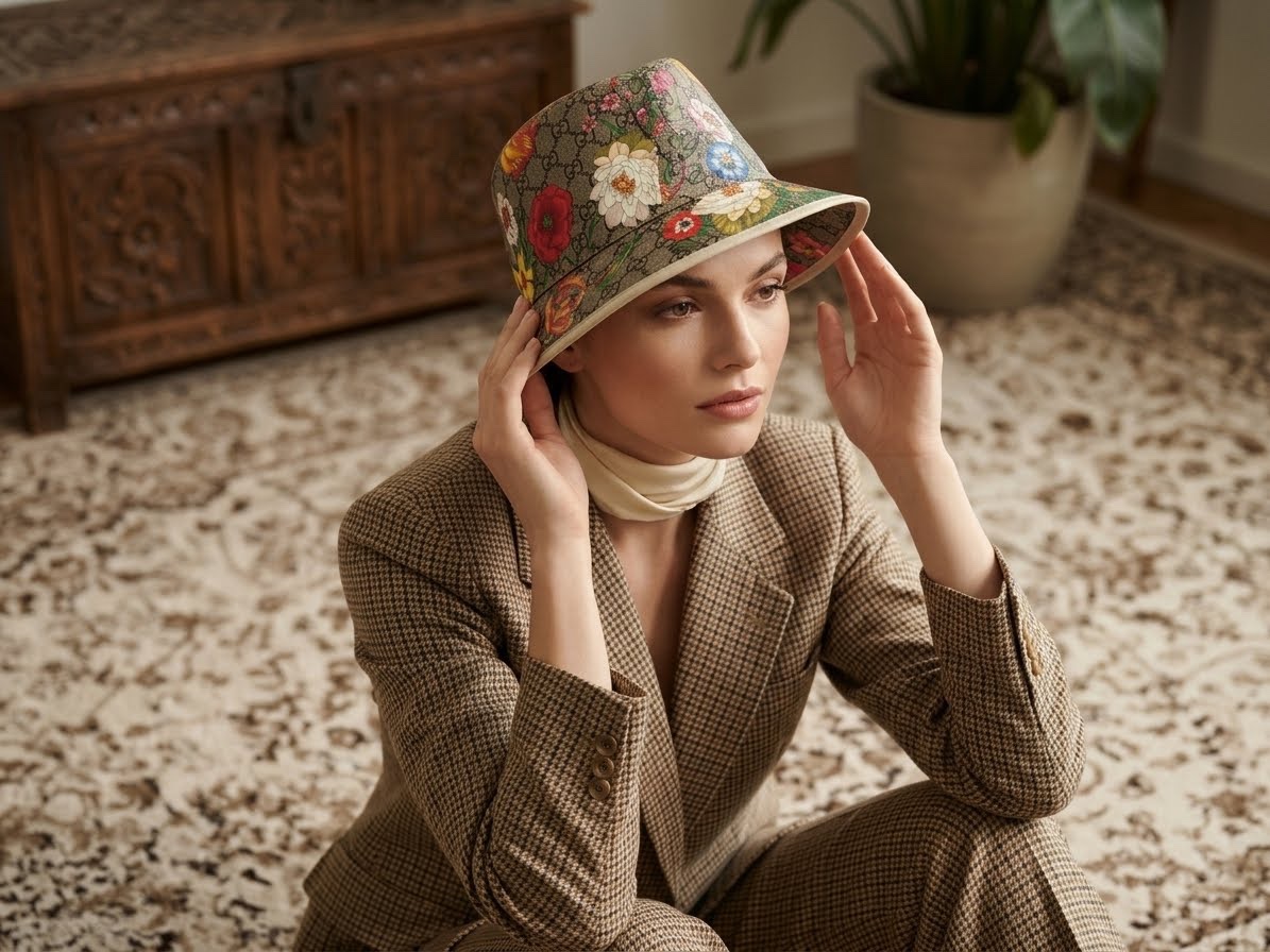 Un chapeau bob Gucci du modèle GG Supreme Monogram Flora🤩