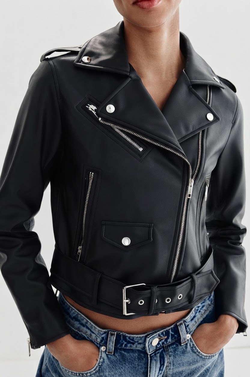 Zara leather jacket / cuir 