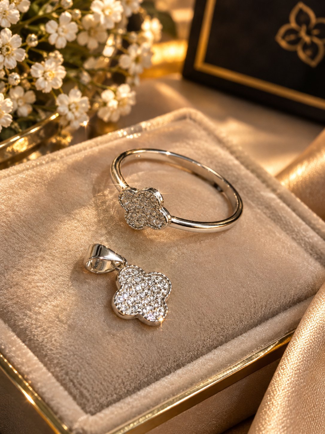 Pendentif &bague van cleef argent 💍