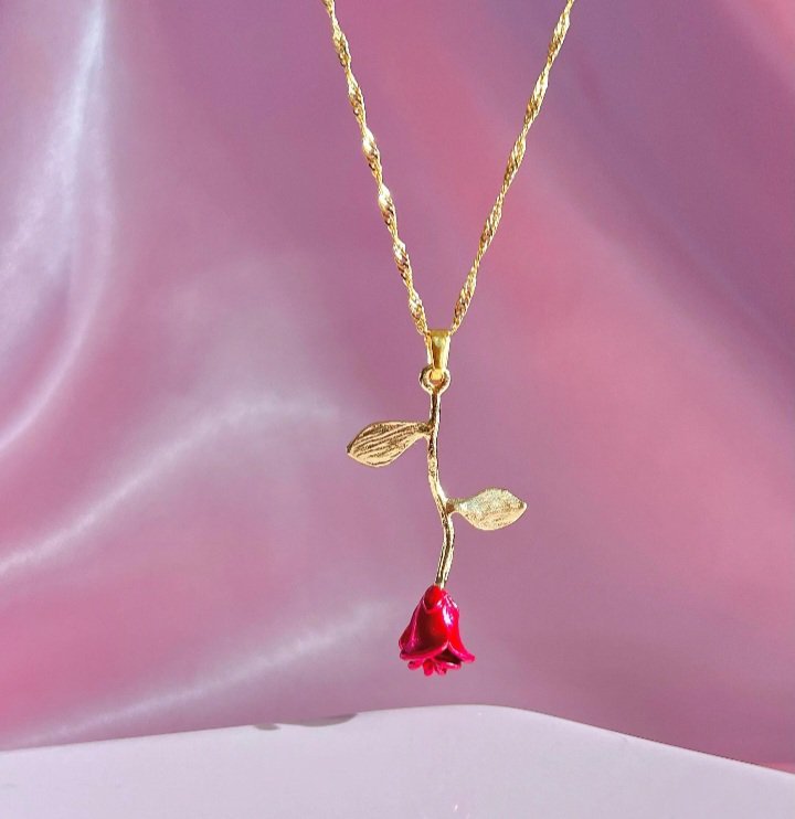 Collier fleur inoxydable 