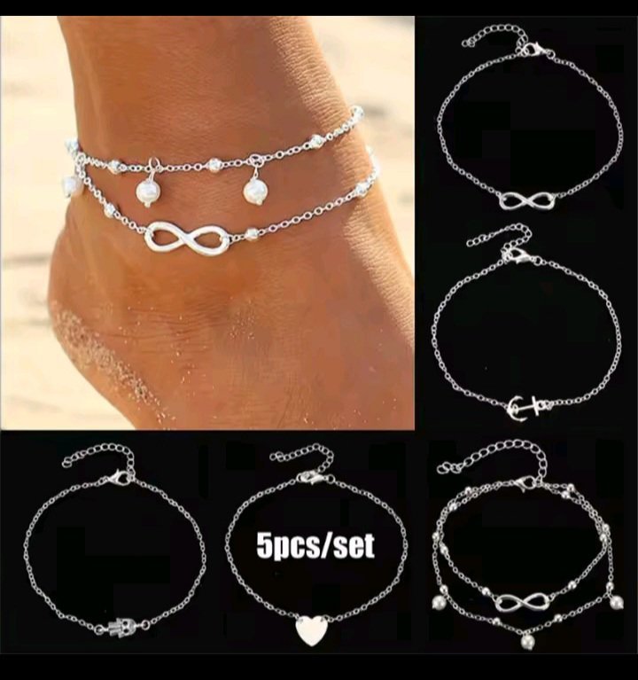 Bracelet cheville 5piece inoxydable 