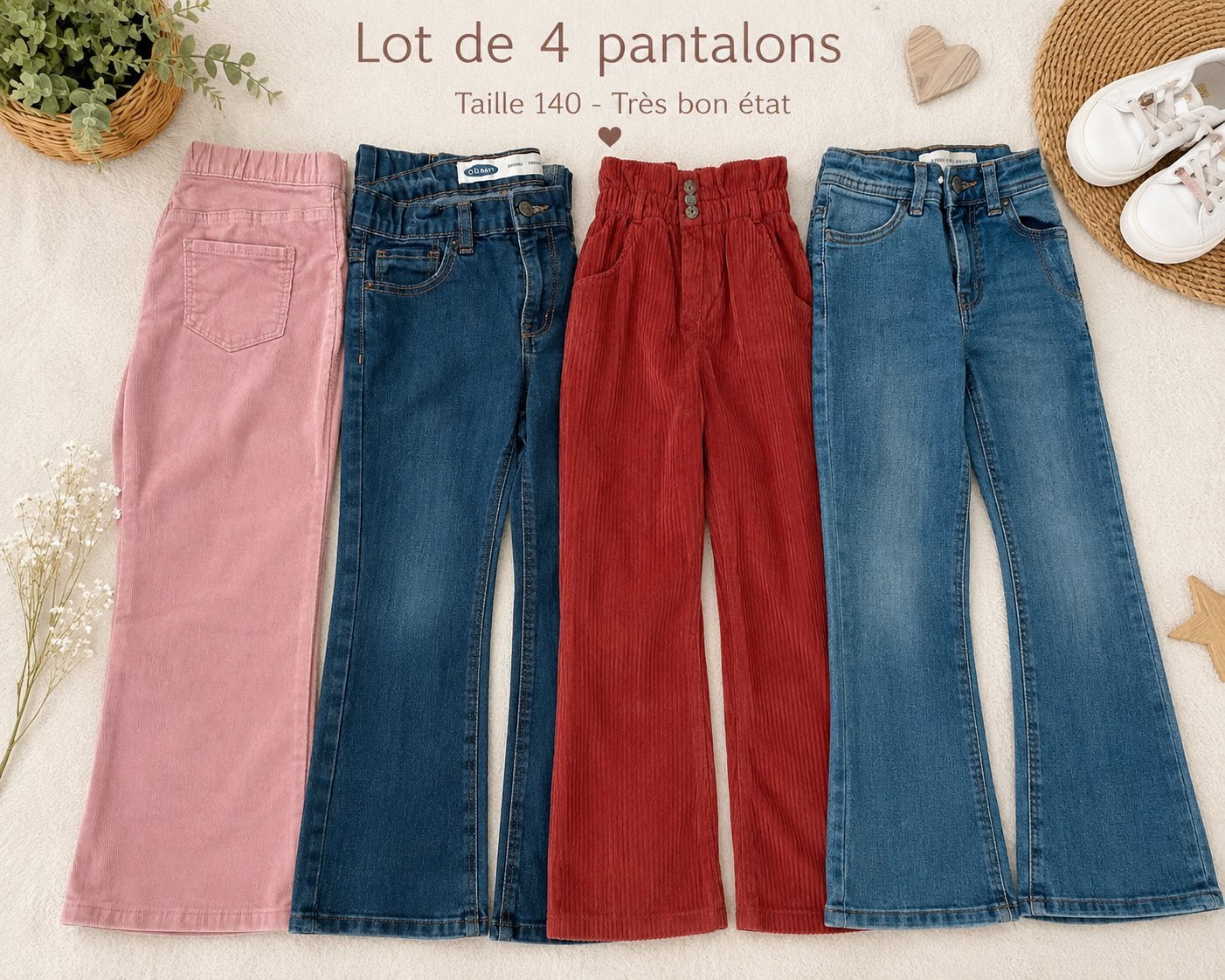 Lot de 4 pantalons pour fille 10 ans 