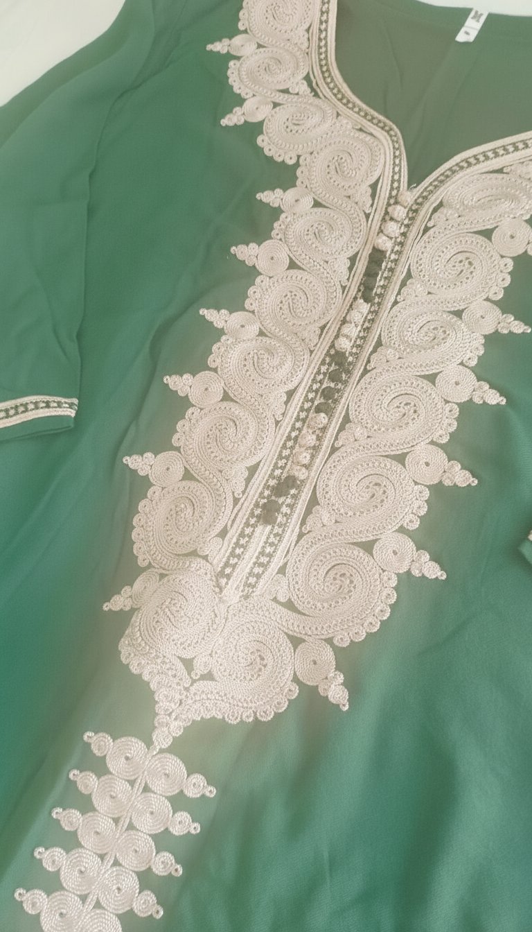 Caftan couleur vert foncé 