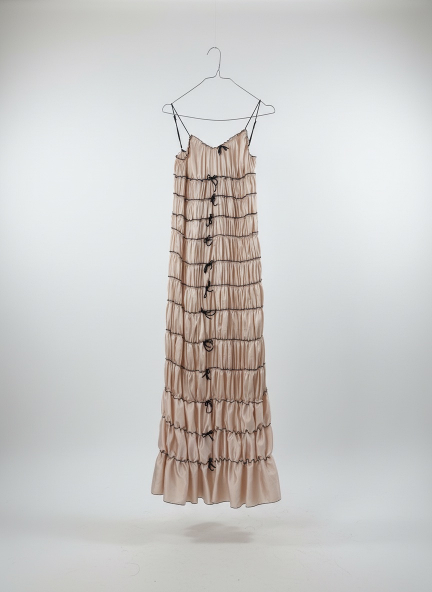 Robe en satin avec nœud