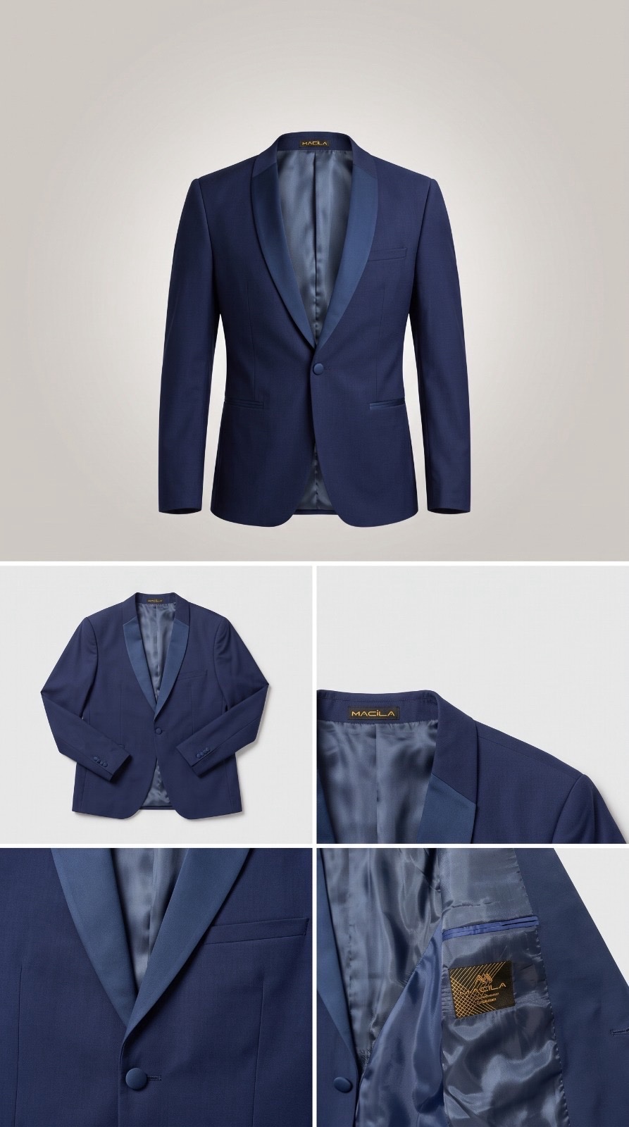 Blazer bleu marine Macila reverd bicolore coupe ajustee  excellent etat 
