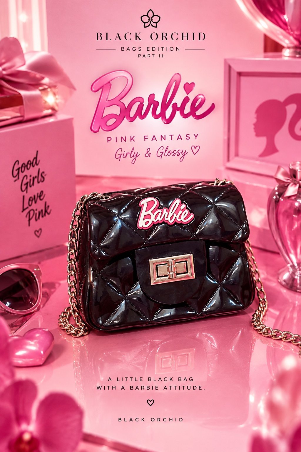 🎀 BARBIE PINK FANTASY 🖤 : Miniso X Barbie micro bag