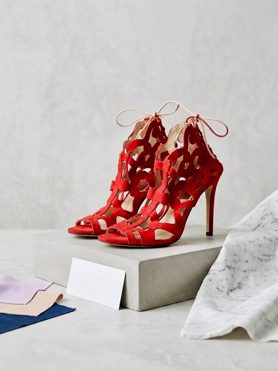 ✨ Sandales ajourées rouges à laçage – Pointure 37 ✨❤️🌹