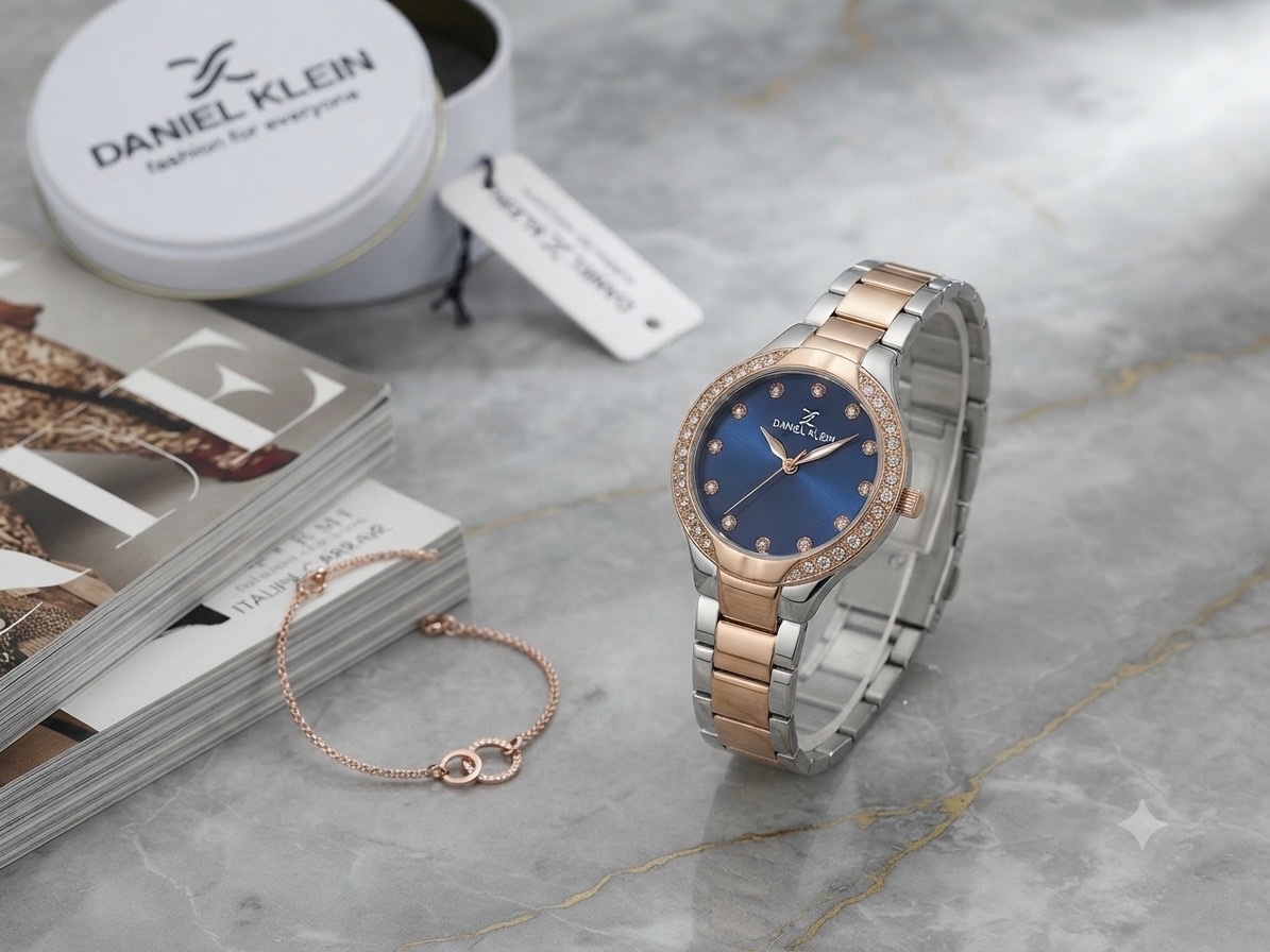 Montre femme Daniel Klein Premium (DK12195-5) -Bicolore (argenté et rose doré)