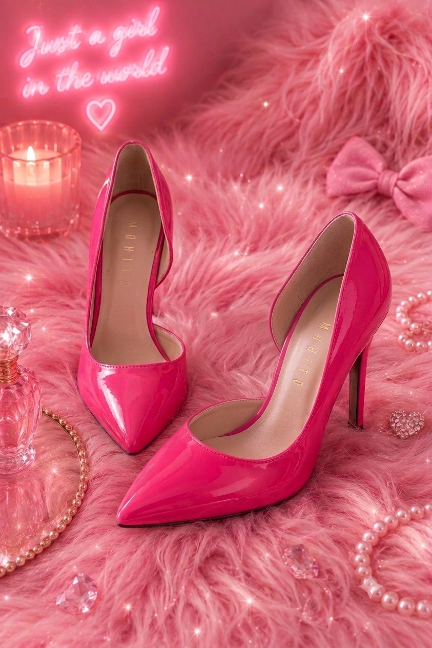 Escarpins vernis fuchsia asymétriques MOHITO 🎀✨
