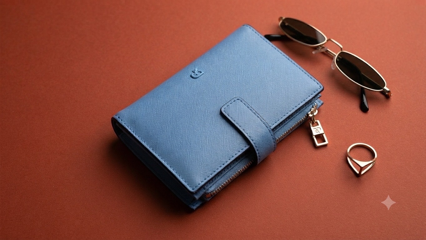 💙 Portefeuille PARFOIS – Bleu intemporel