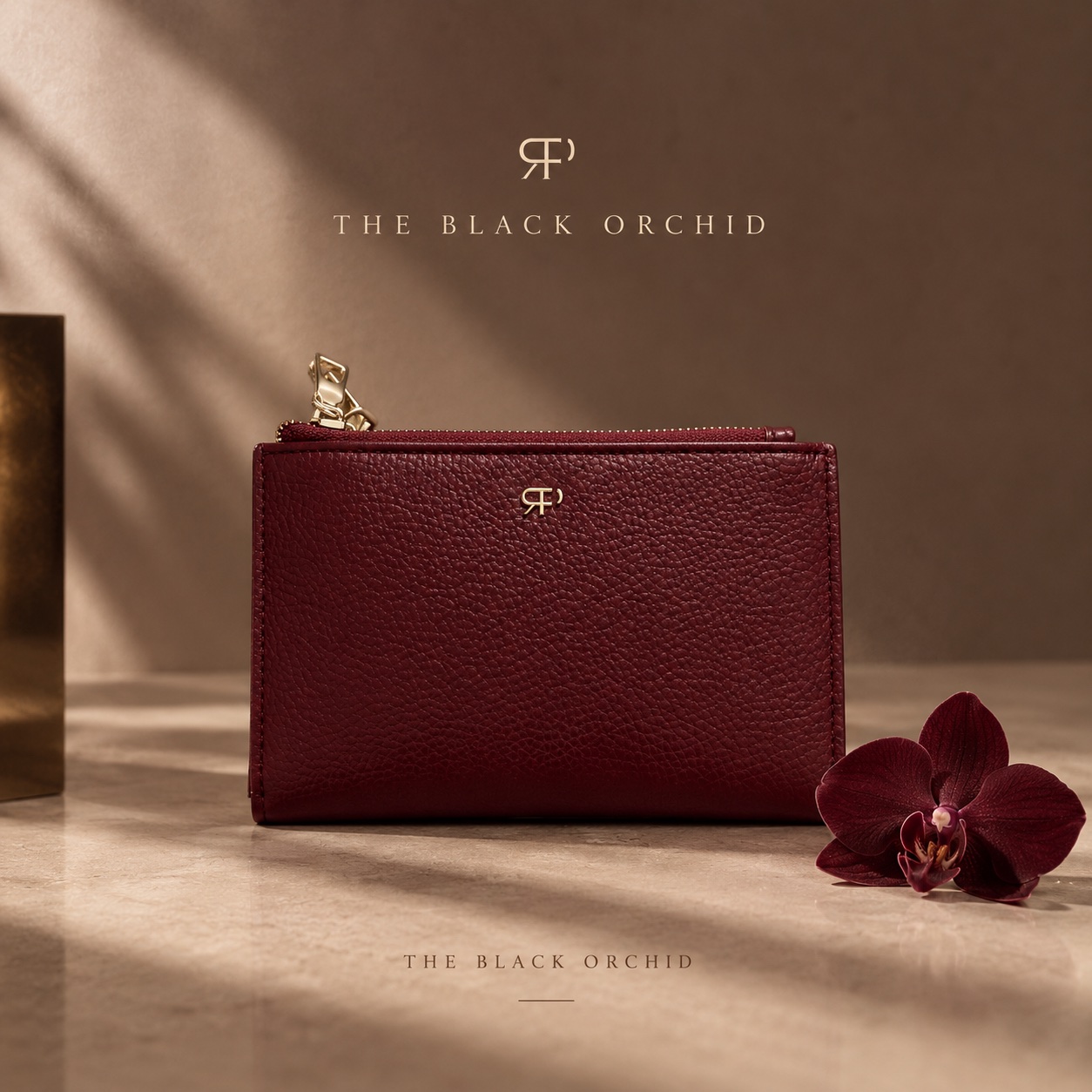 Portefeuille compact en cuir Burgundy ❤️