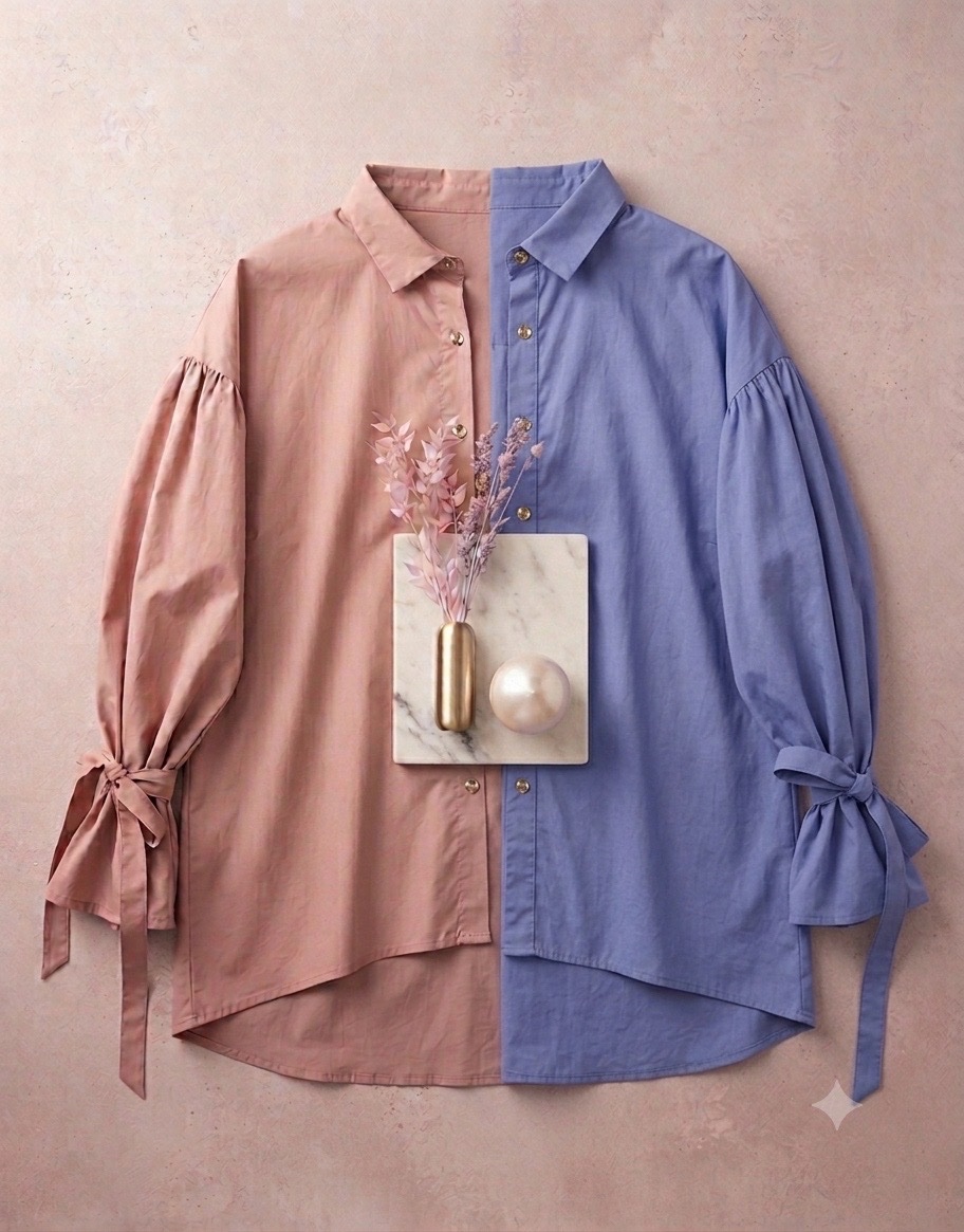 🌸 Duo Parfait : Chemises à Détails Couture 🌸