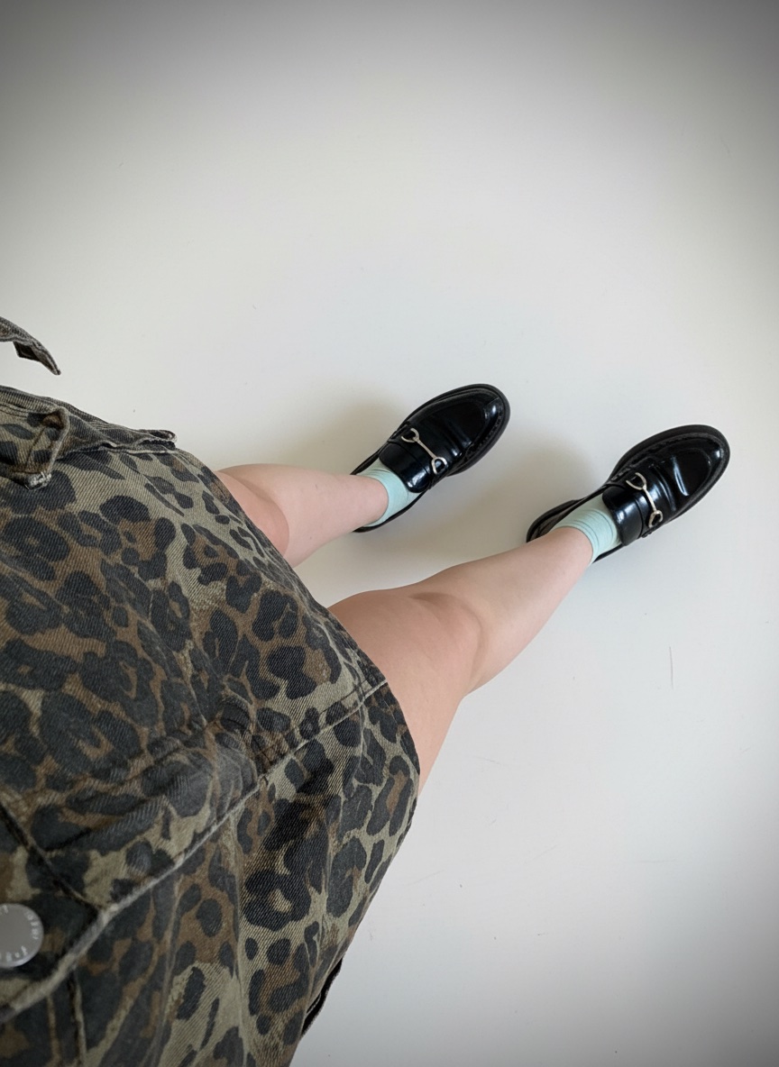 Leopard print cargo skirt 