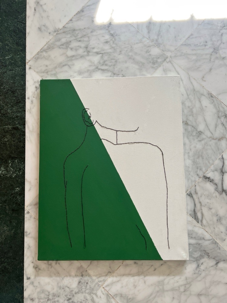 Tableau en toile brodée - Femme élégante