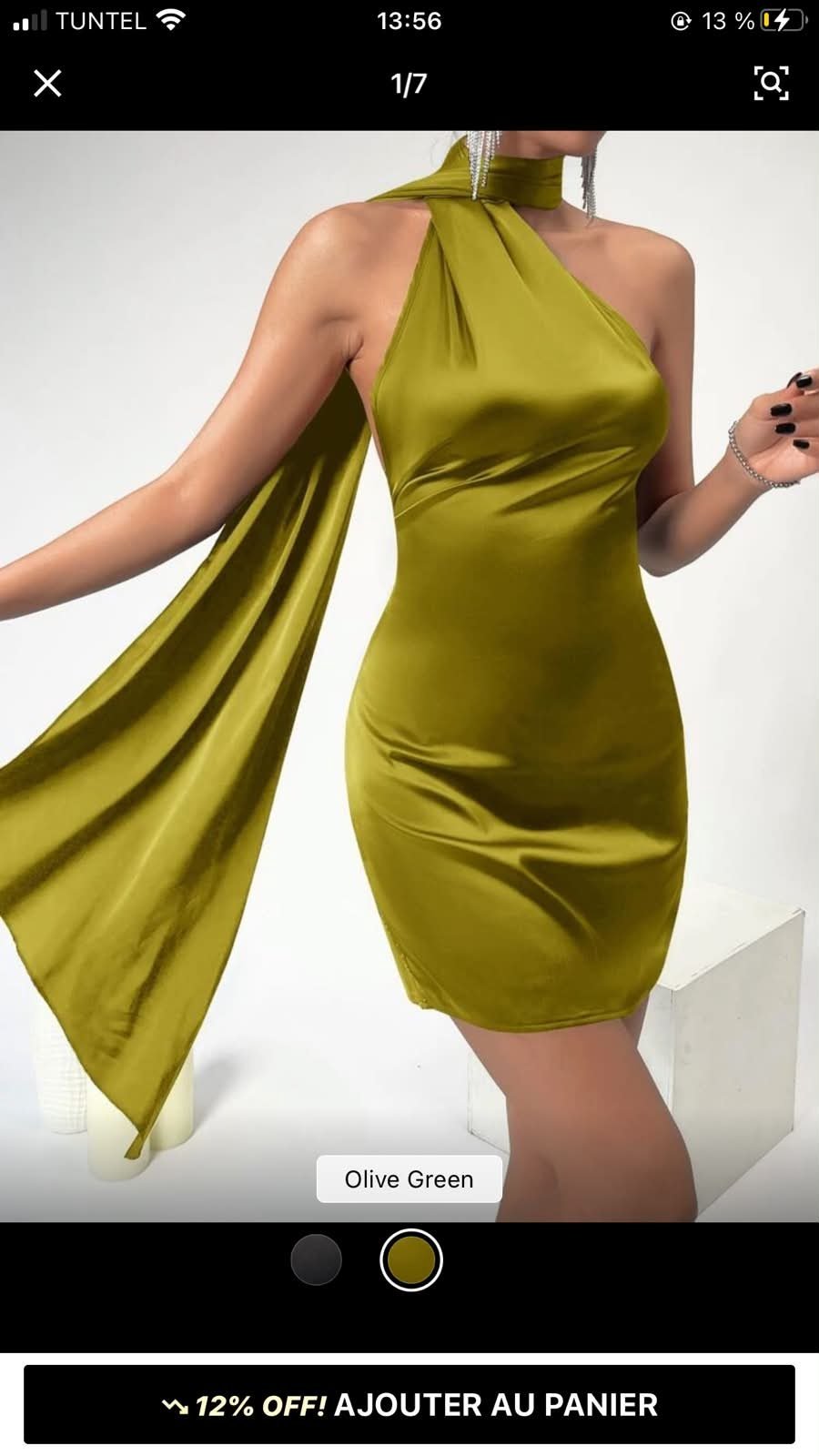 Robe courte satinée