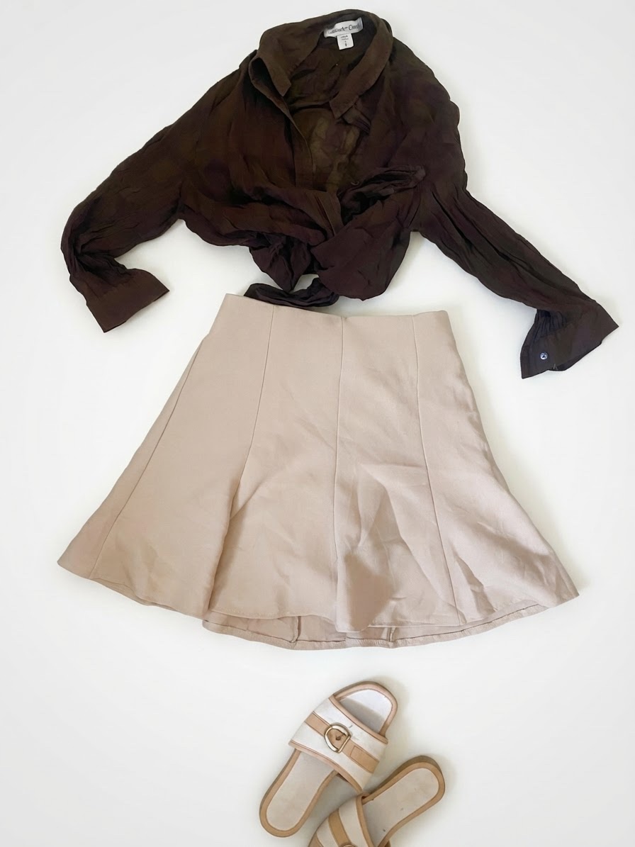 Jupe short beige