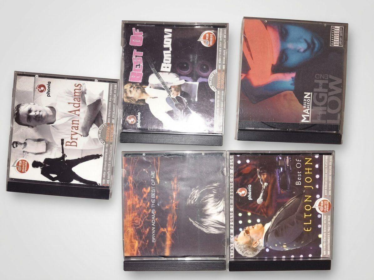 Lot de 5 CD rock / pop – Bryan Adams, Bon Jovi, Elton John, Marilyn Manson