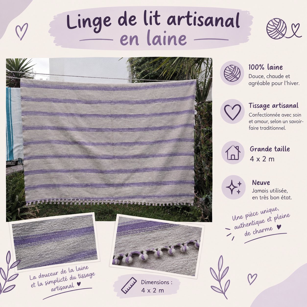 Linge de lit artisanal
