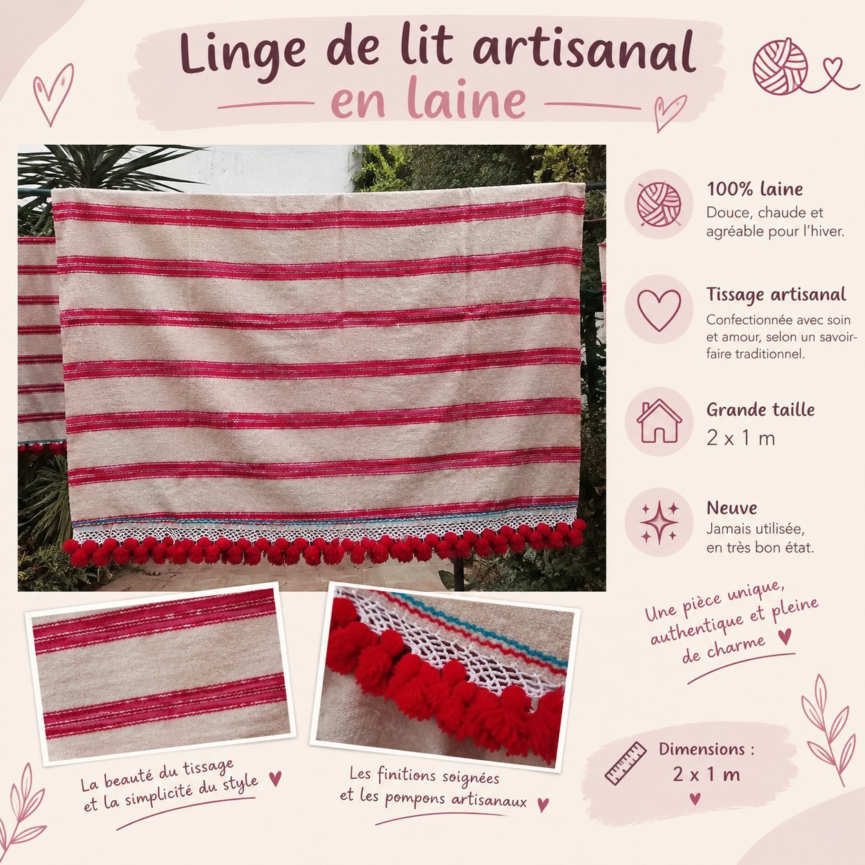 Linge de lit artisanal