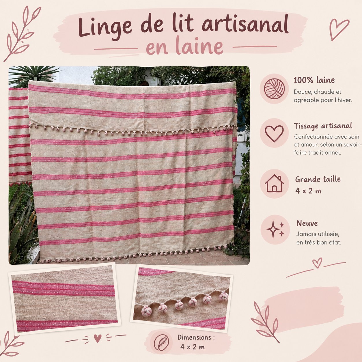 Linge de lit artisanal