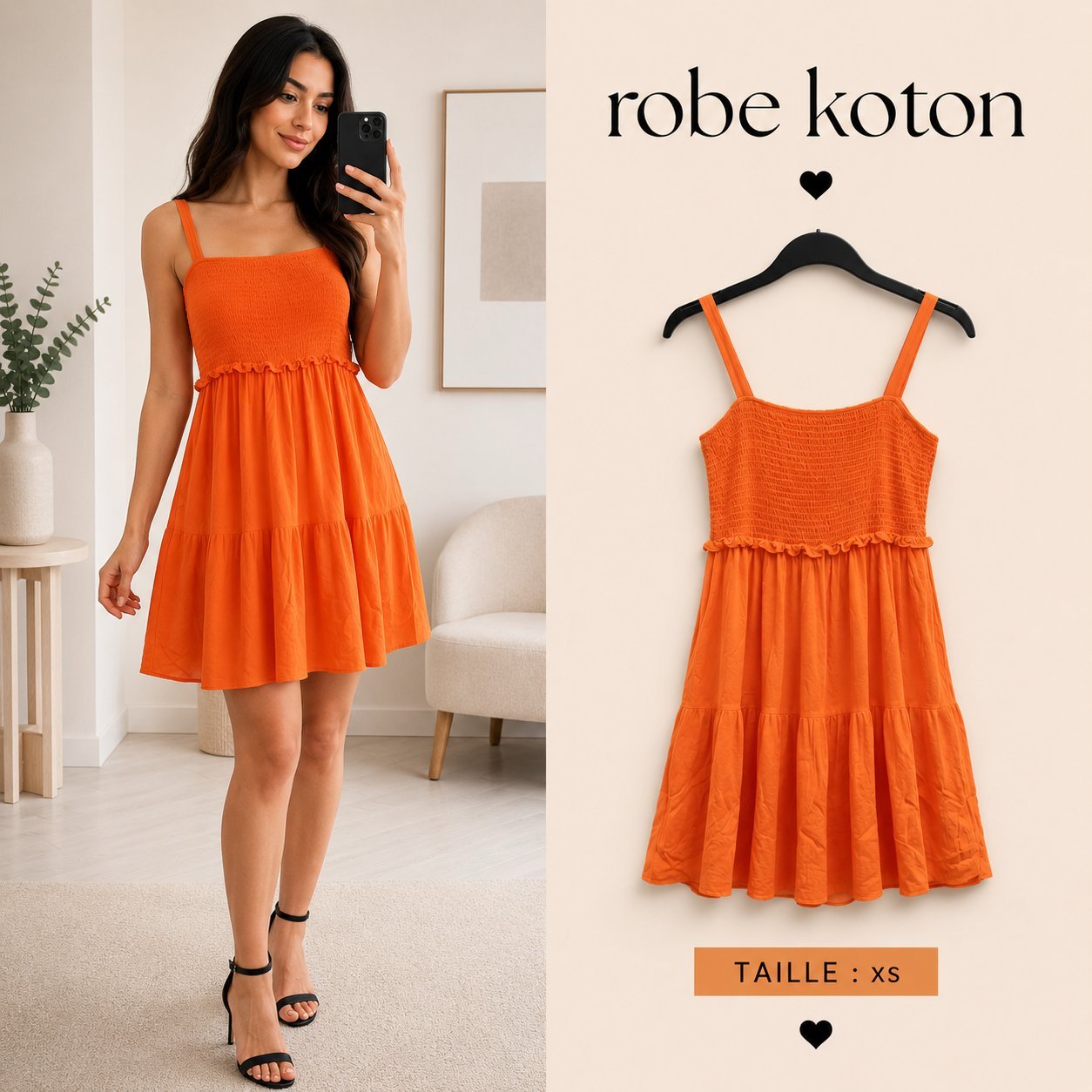 Robe d'été orange Koton