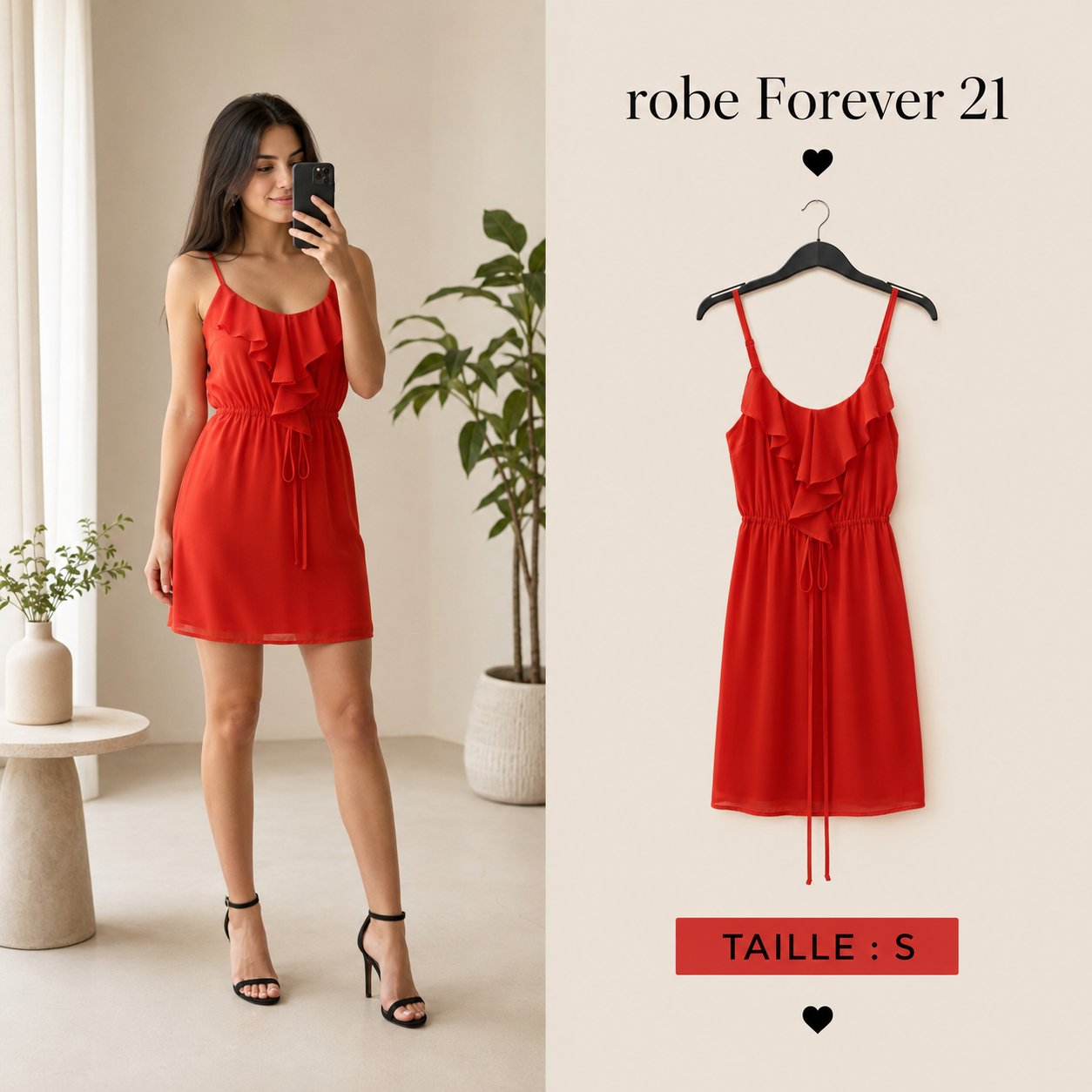 Robe Forever 21 orange corail – Taille S