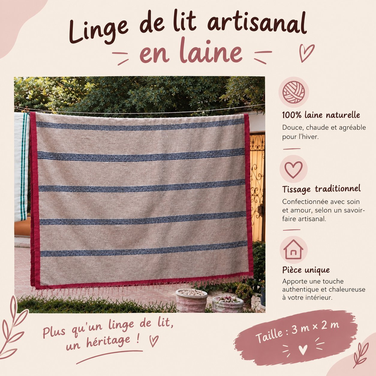 Linge de lit artisanal