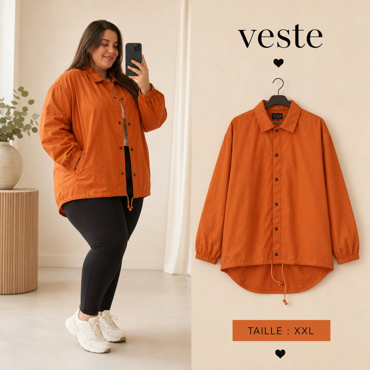 Coach Jacket Orange Oversize XXL