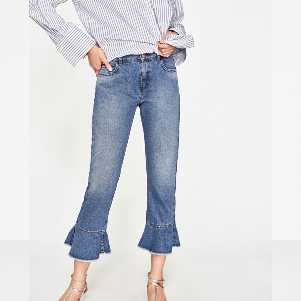 Jean zara with ruffles
