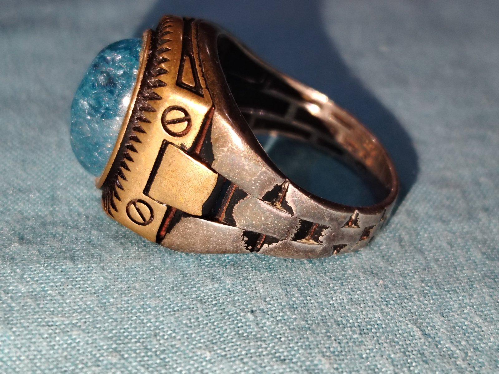💍 Bague en argent 925 avec pierre bleue unique 💎 