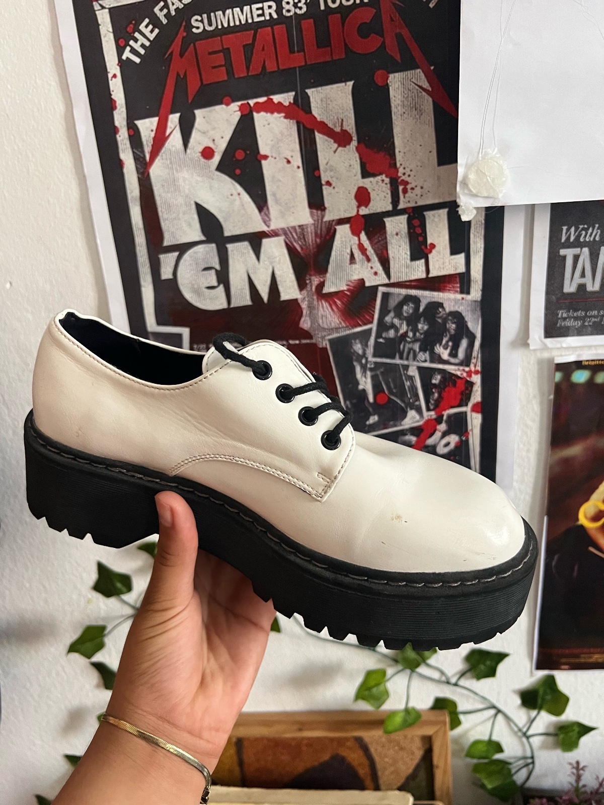 Steve madden platform white loafers