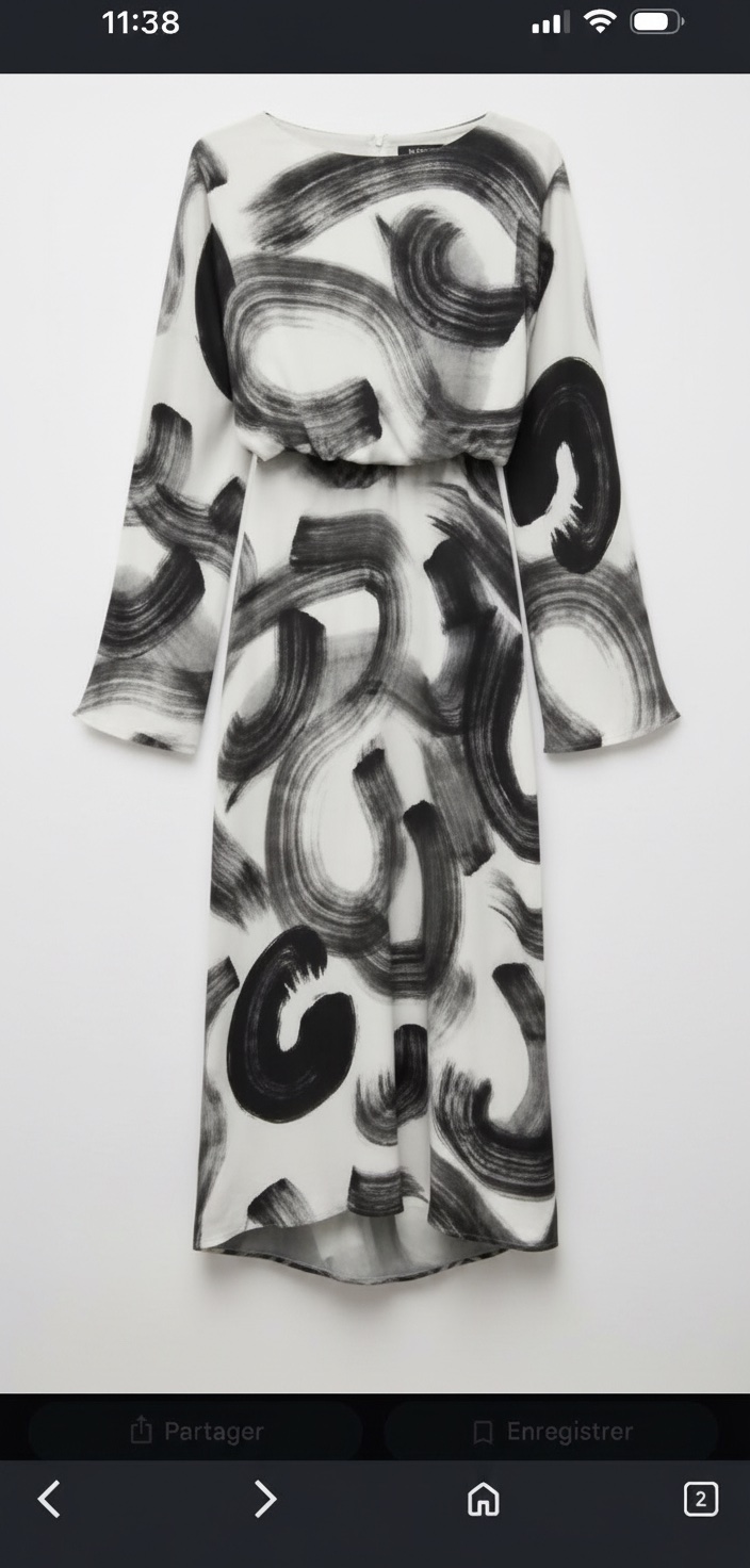 Je vends cette robe zara couleur noir et blanc tres chique