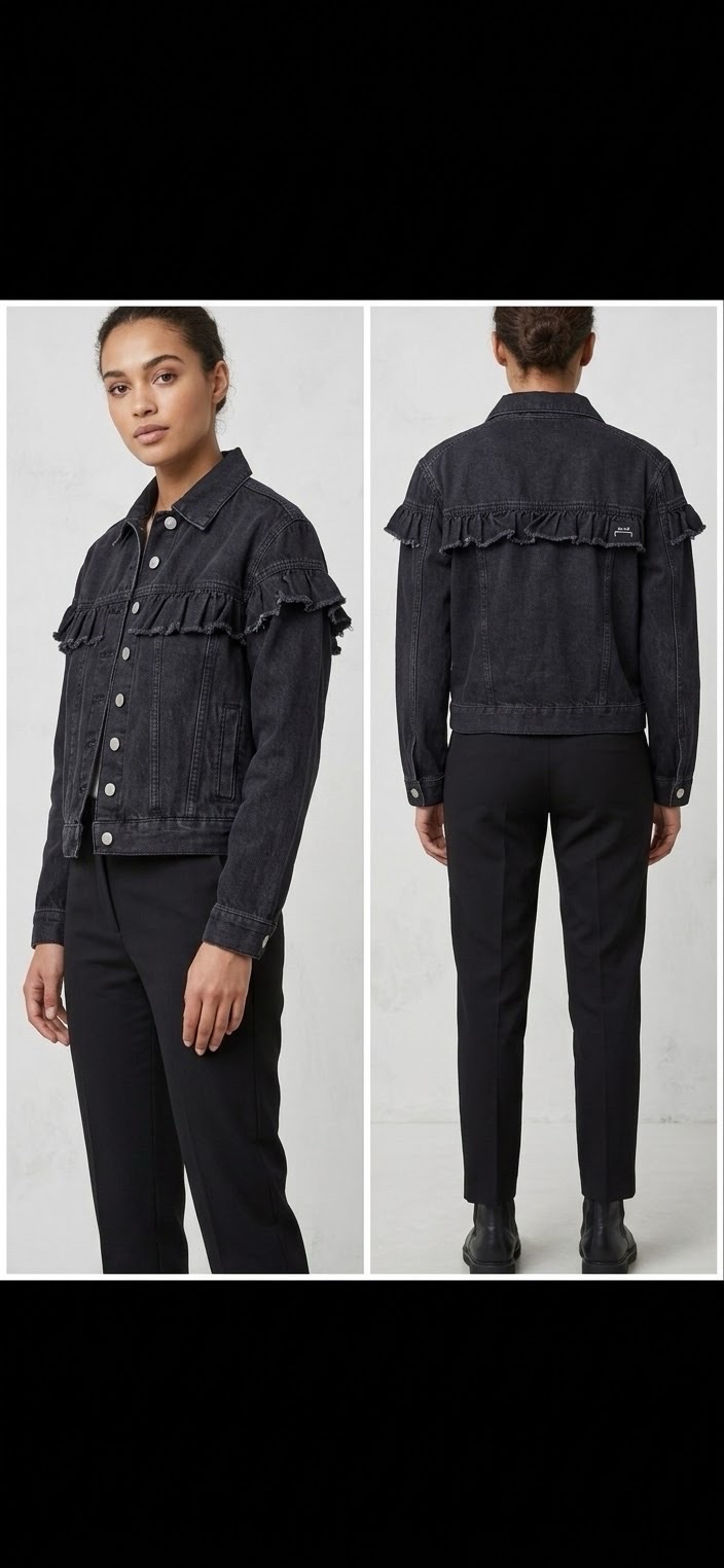 Veste en denim en gris foncé en XS 