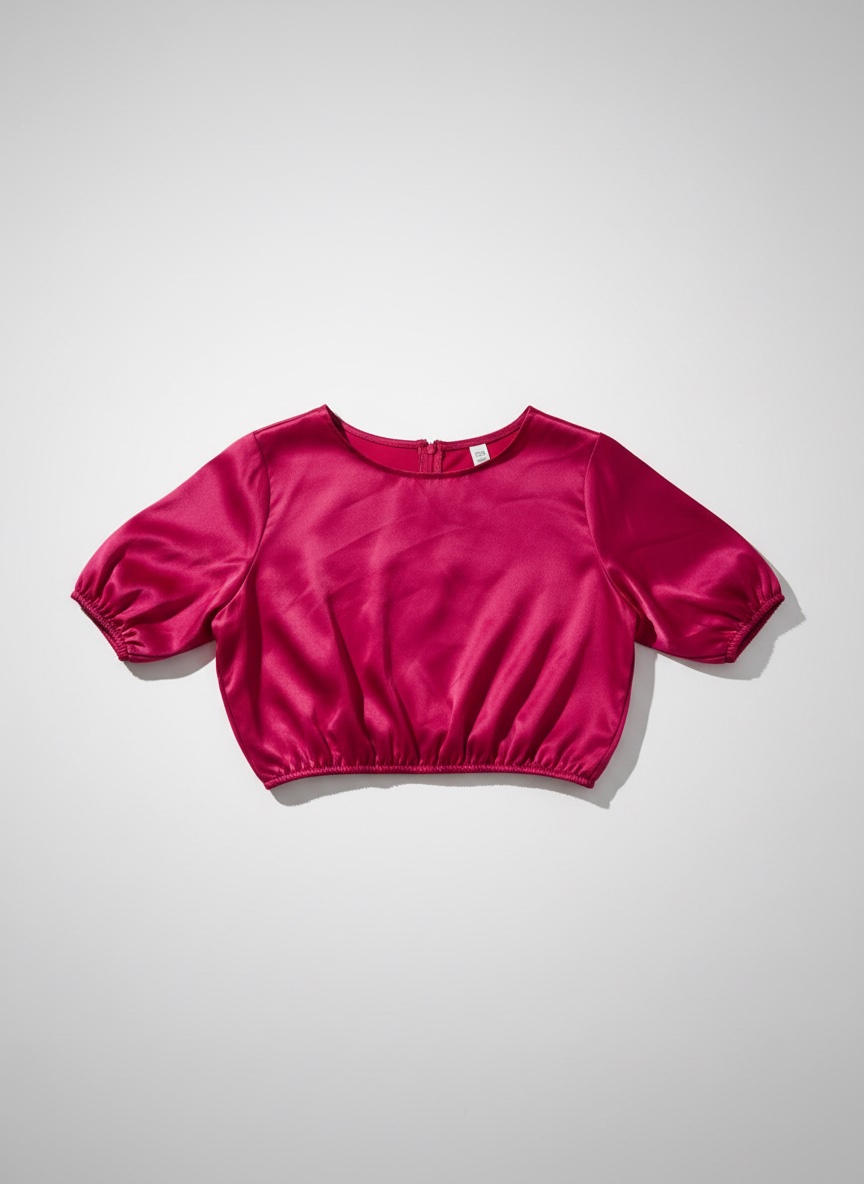 Haut rose fushia en satin 
