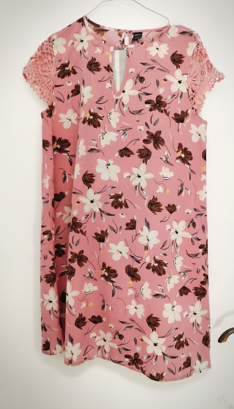 Robe florale rose