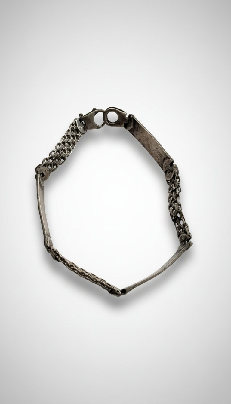 Bracelet vintage en argent massif BE