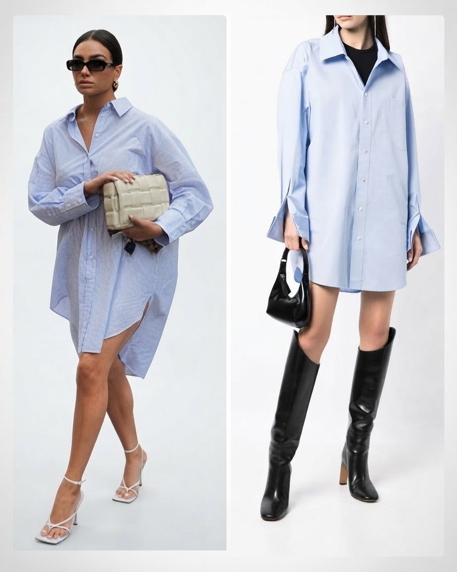 Superbe Robe Chemise Avec Tissu PREMIEUM et Ourlet Asymétrique Super Stylée NEUVE 💖 💝 