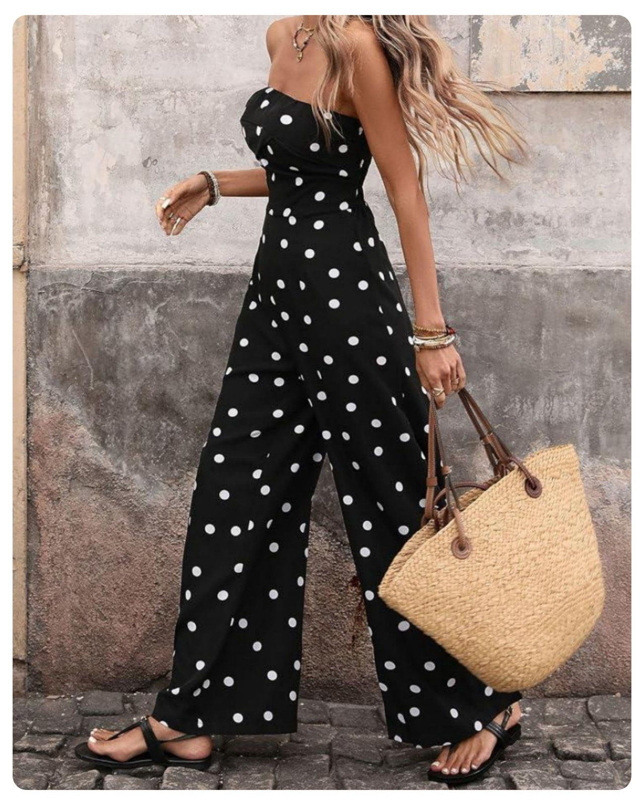 Superbe Combinaison Ceinturée Wide Legs à Bretelles Fines Super Stylée 💝💖