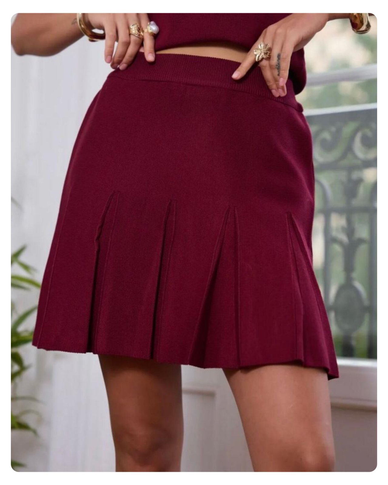 Magnifique Minie-jupe Avec Plis Plats en Maille Super Stylée 💝💖